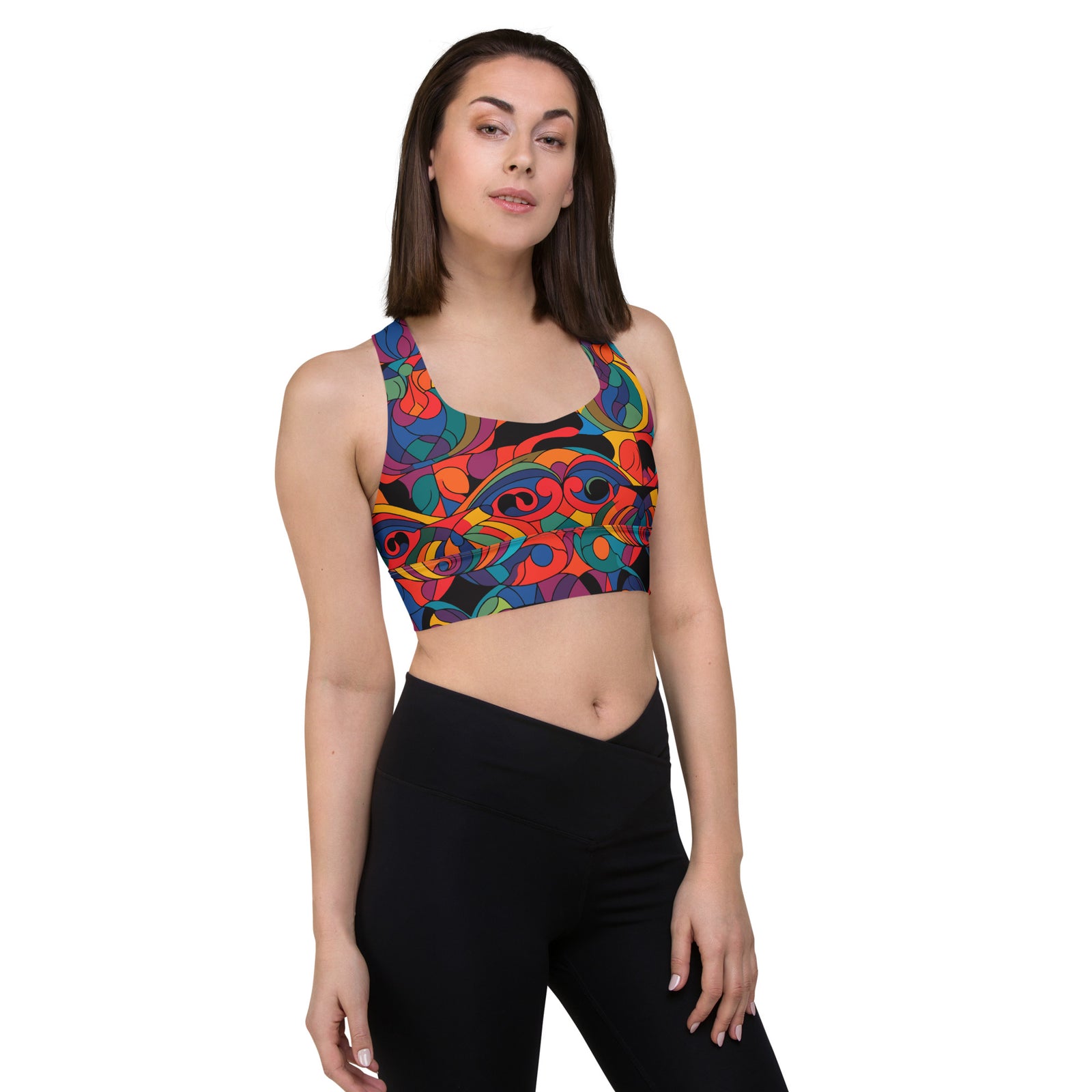 Kaleidoscopic Longline Sports Bra