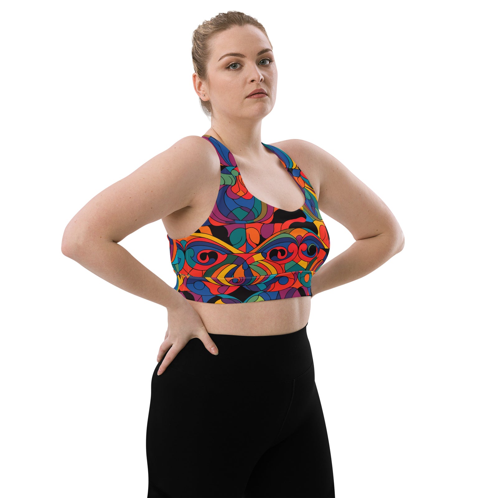 Kaleidoscopic Longline Sports Bra