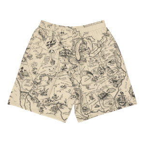 Vintage Bootlegger Map Men's Athletic Long Shorts