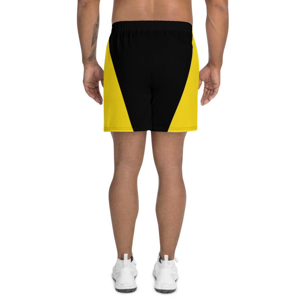 Gold And Black Men's Athletic Long Shorts