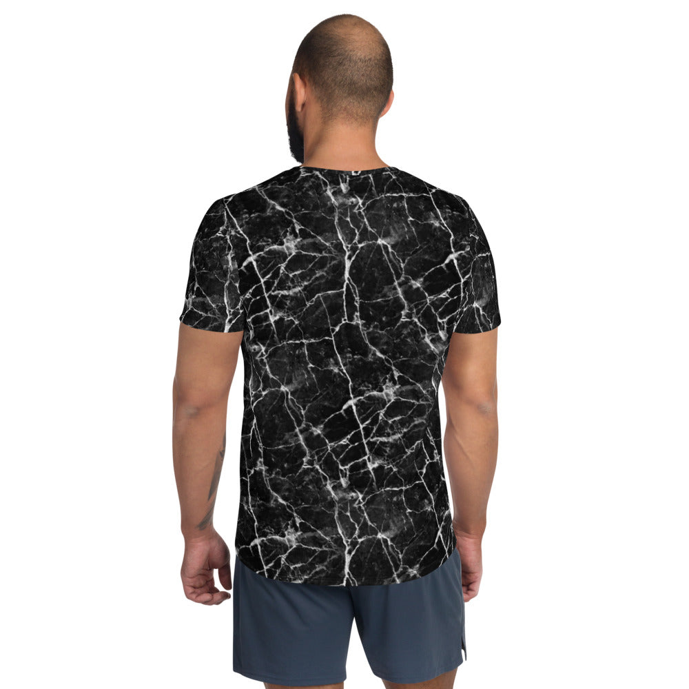 Black Marble Men's Athletic T-shirt