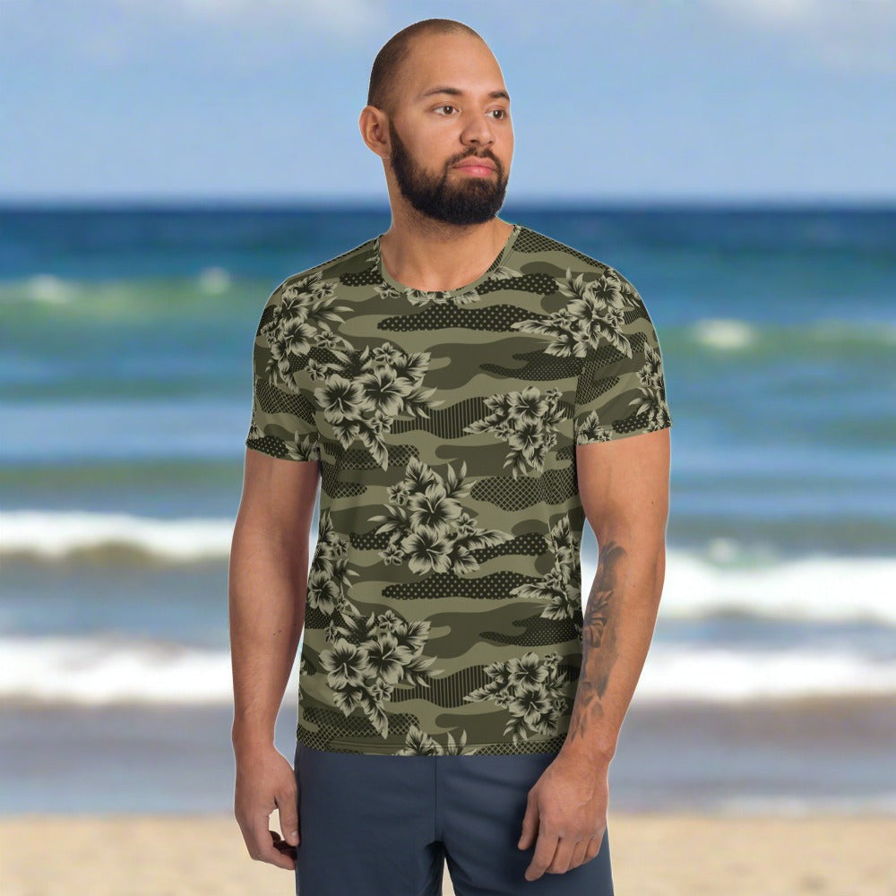 Aloha Camo Men&#39;s Athletic T-shirt