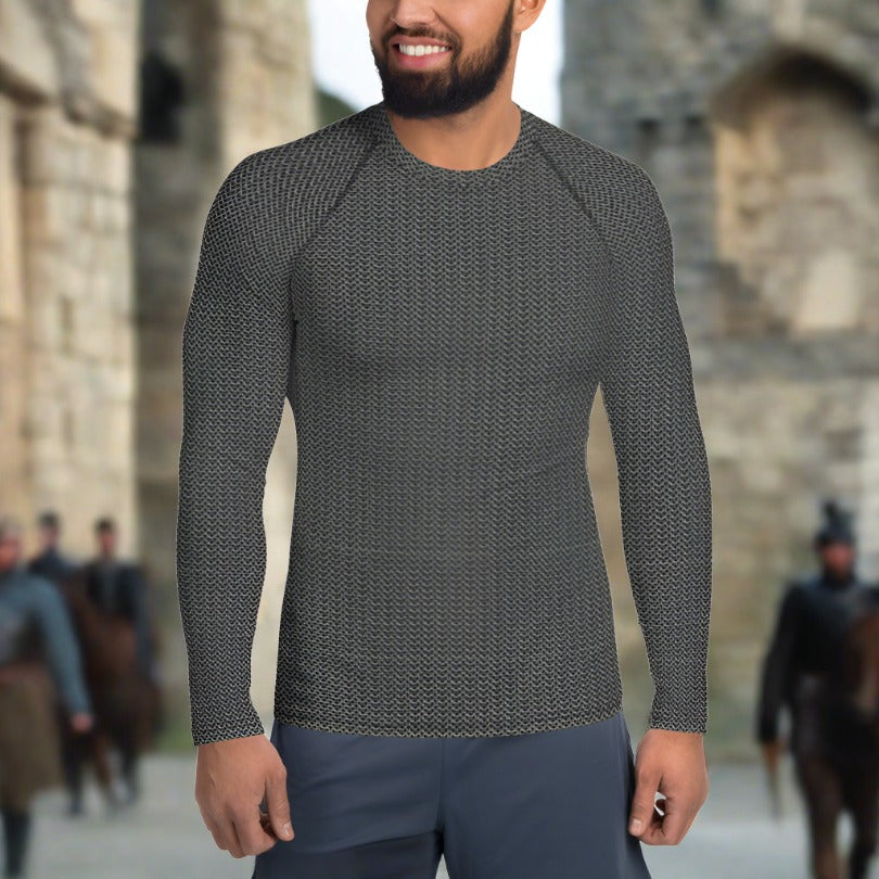 Chainmail Pattern Liberty Maniacs Men's Rash Guard