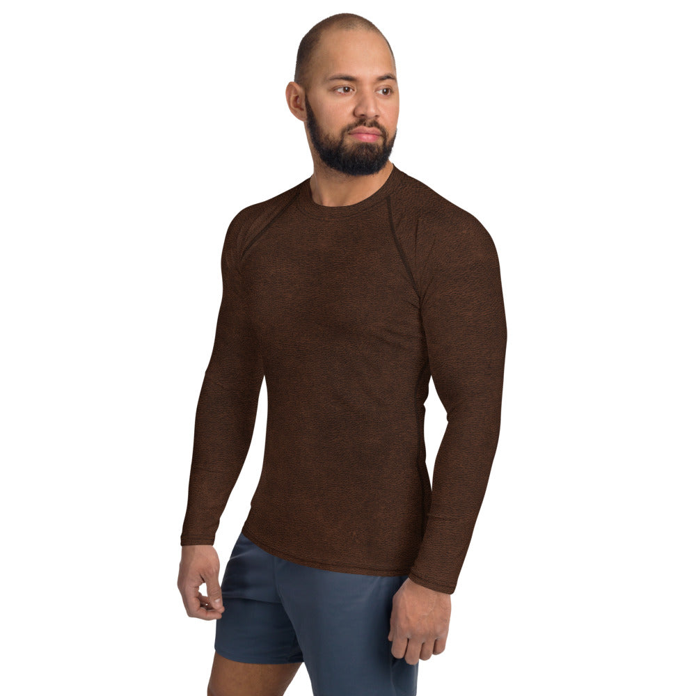 The Cowboy Leather Pattern Men&#39;s Rash Guard