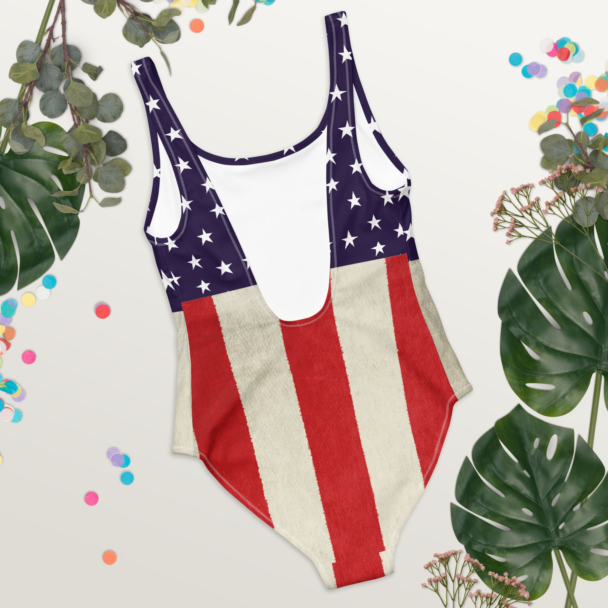 American Flag Vintage One-Piece Swimsuit