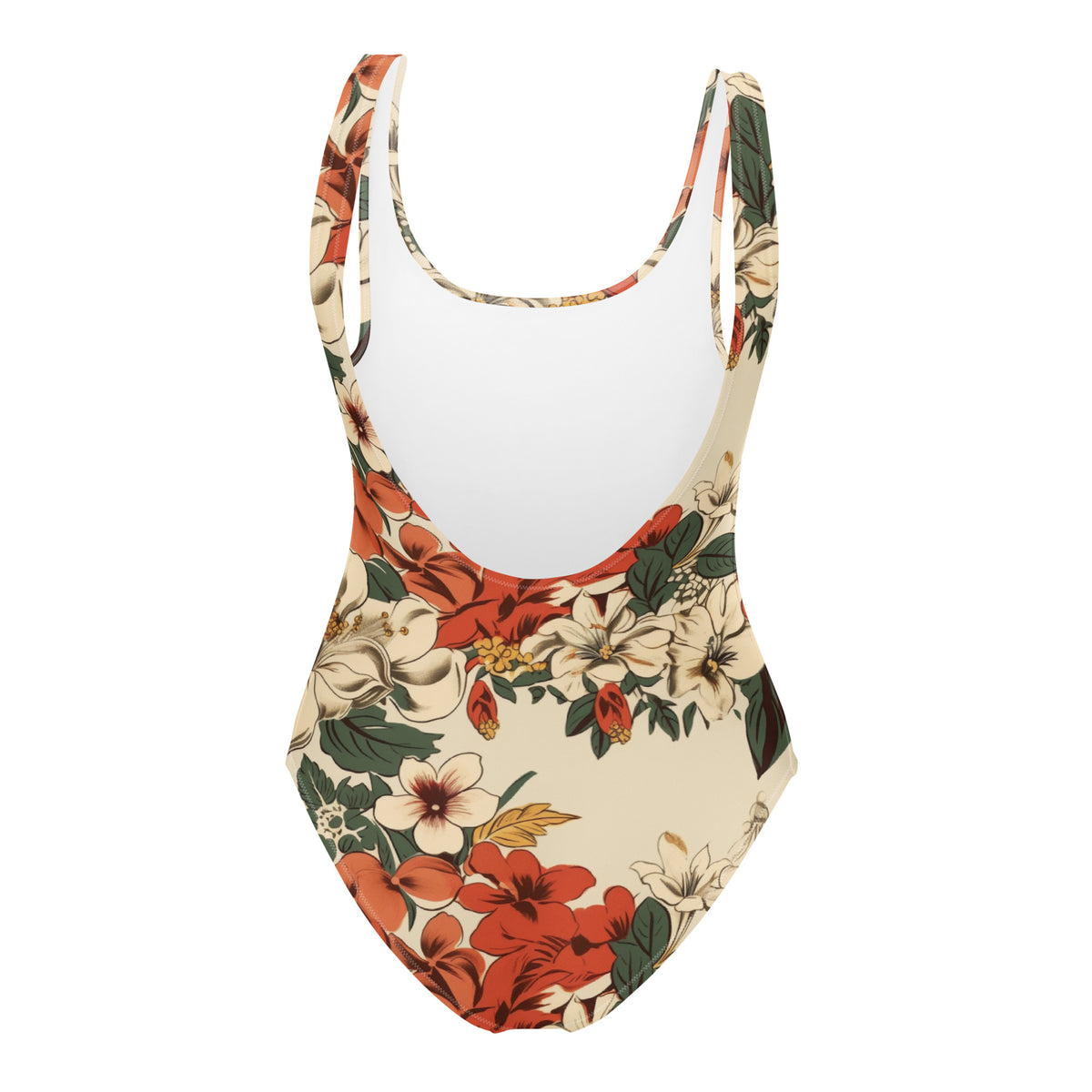 Beachy Bottoms Hawaiian Print One-Piece Swimsuit