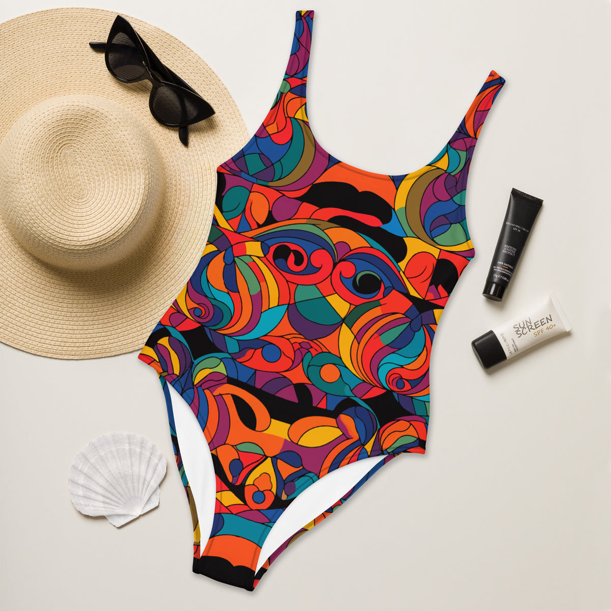 Kaleidoscopic One-Piece Swimsuit