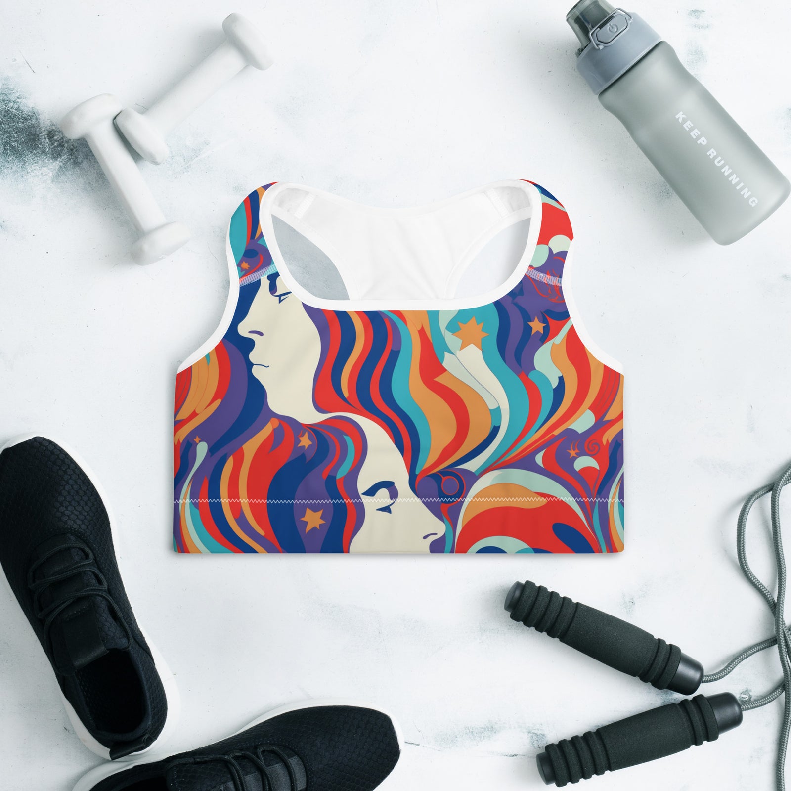 Glaser Psychedelic Woman Padded Sports Bra