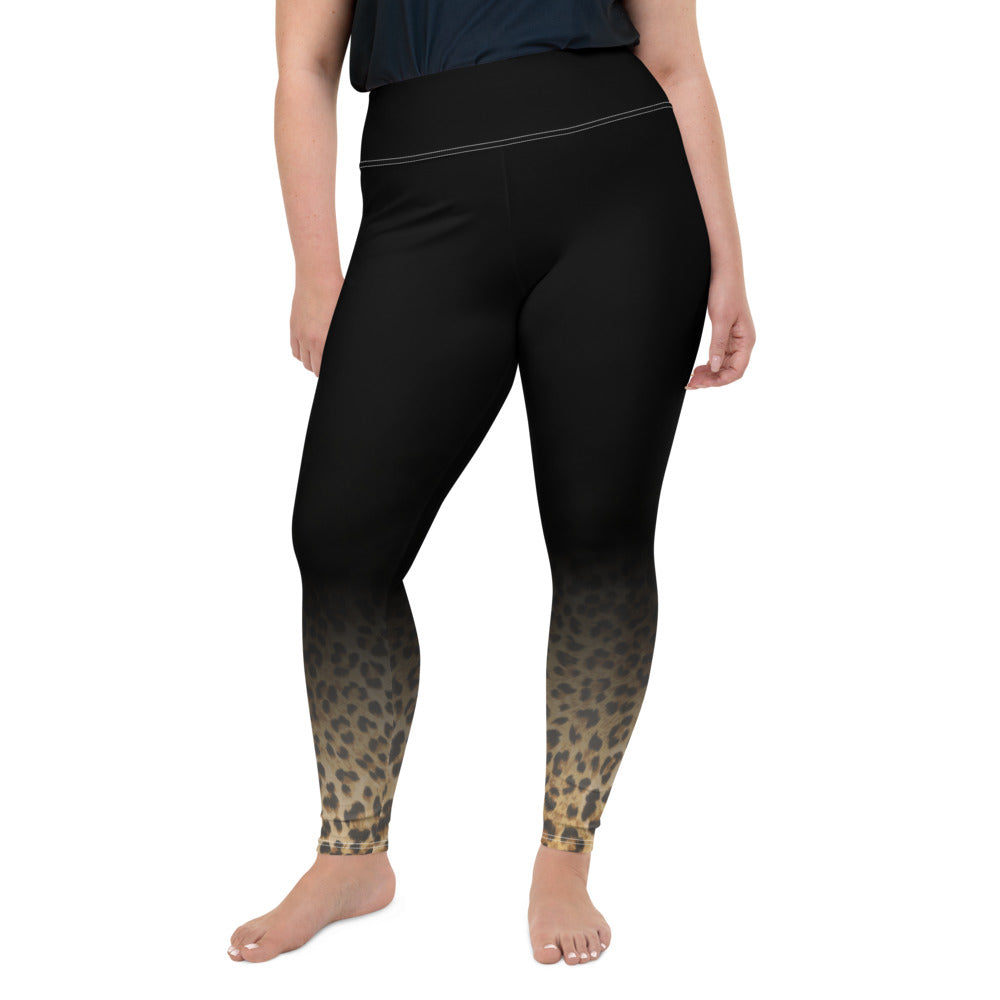 Shadow Leopard Print Plus Size Leggings