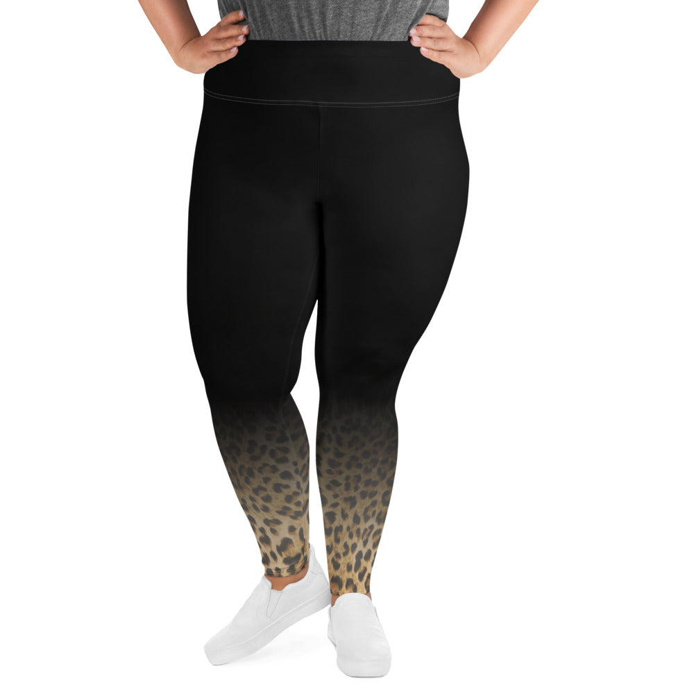 Shadow Leopard Print Plus Size Leggings