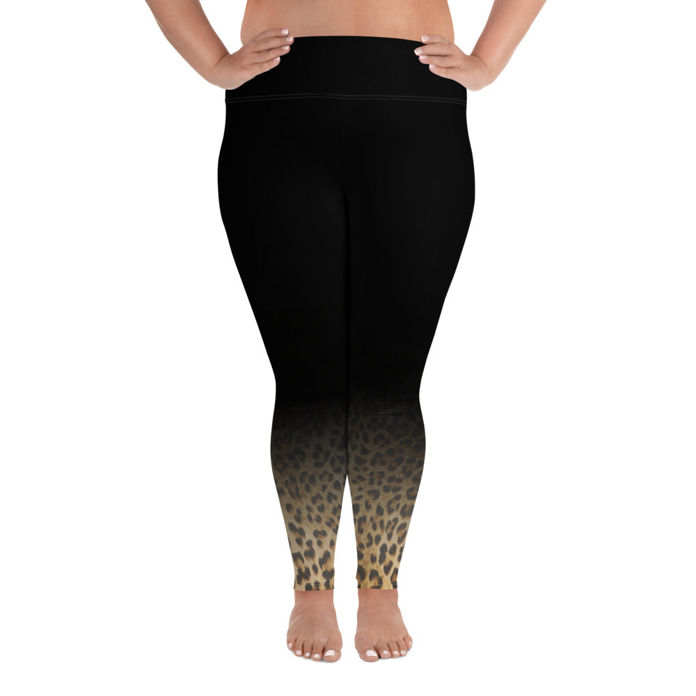 Shadow Leopard Print Plus Size Leggings