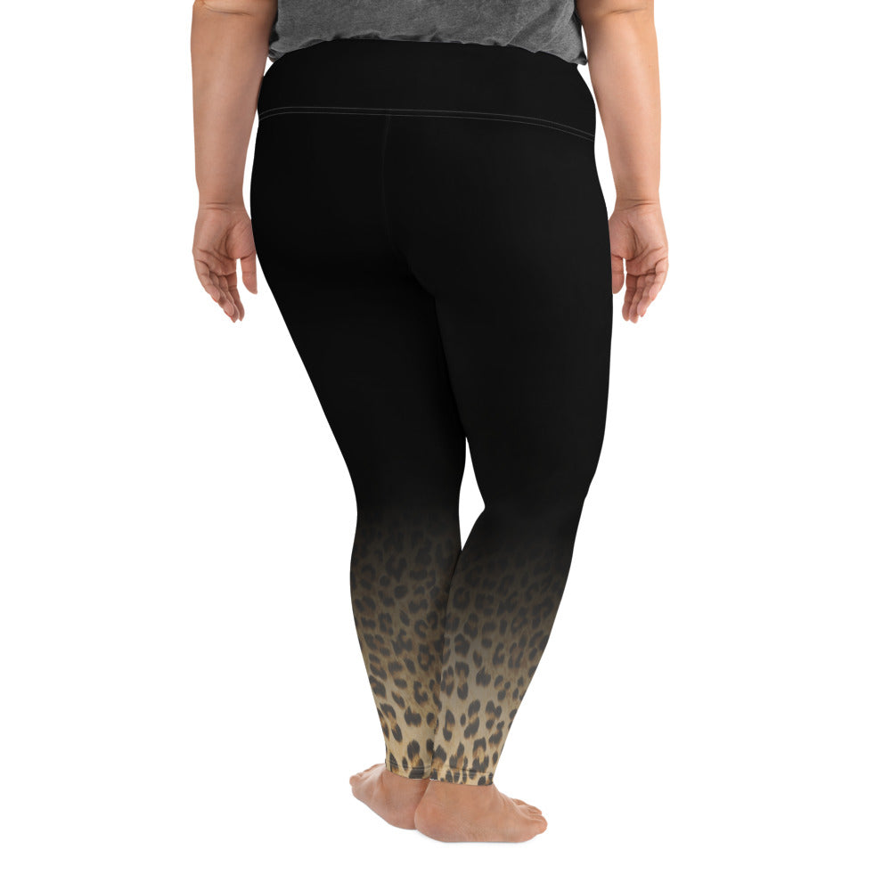 Shadow Leopard Print Plus Size Leggings