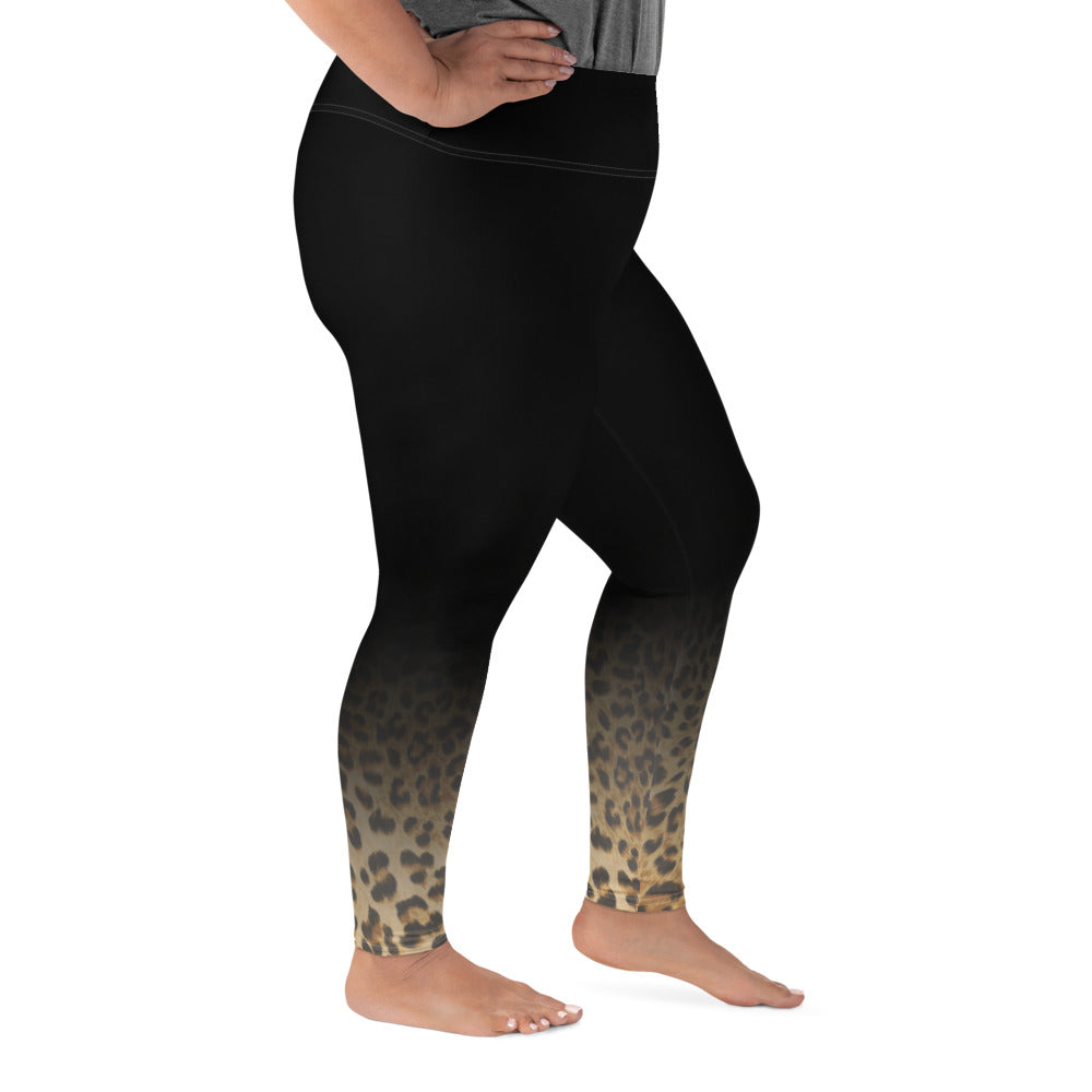 Shadow Leopard Print Plus Size Leggings