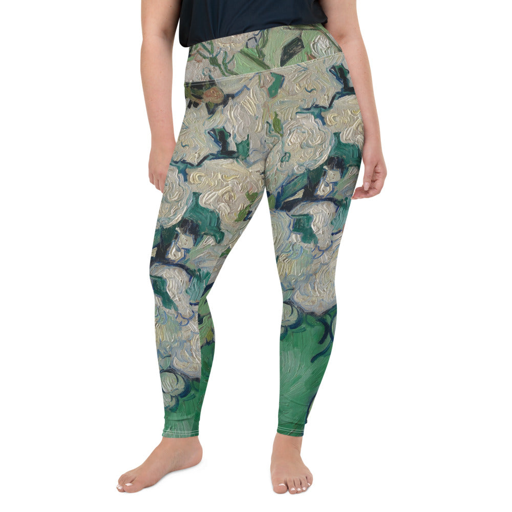 Vincent Van Gogh Roses Fine Art Plus Size Leggings