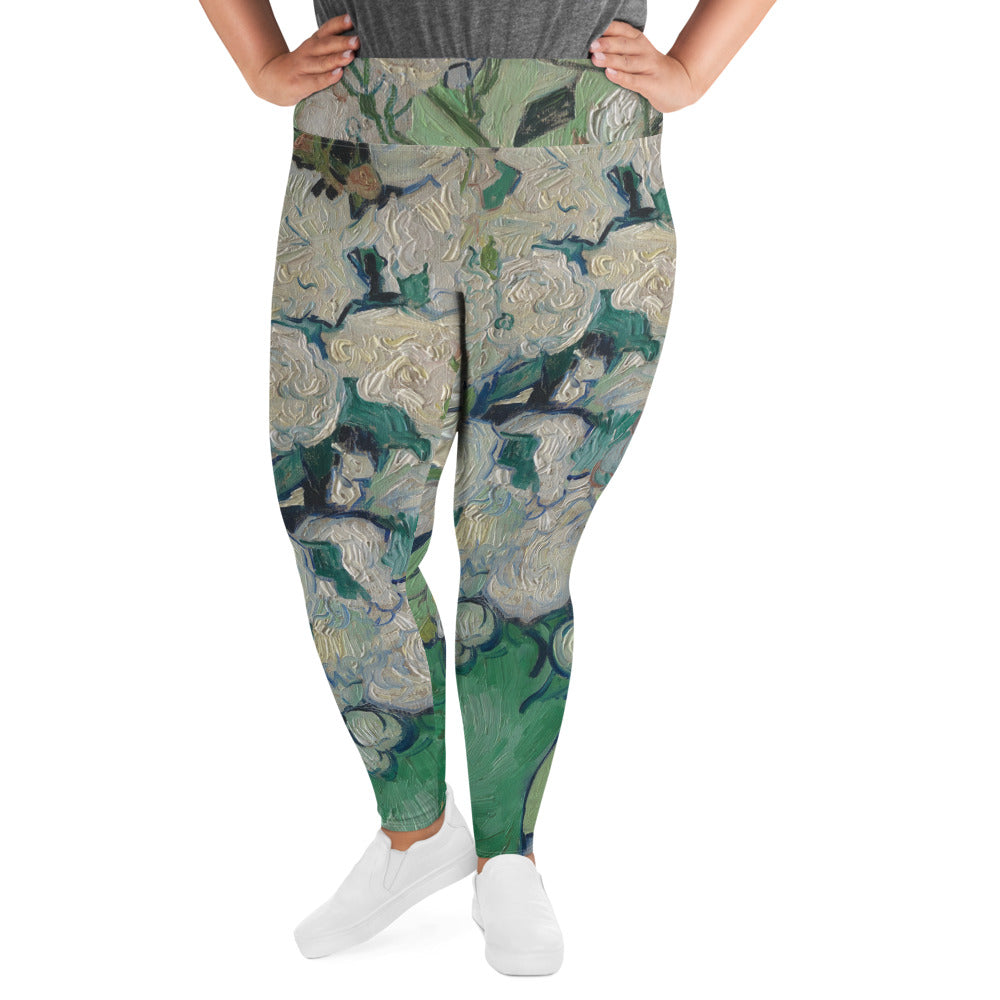 Vincent Van Gogh Roses Fine Art Plus Size Leggings