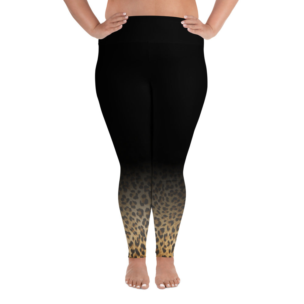 Black All-Over Print Plus Size Leggings  Plus size leggings, Plus size  yoga, Women's leggings