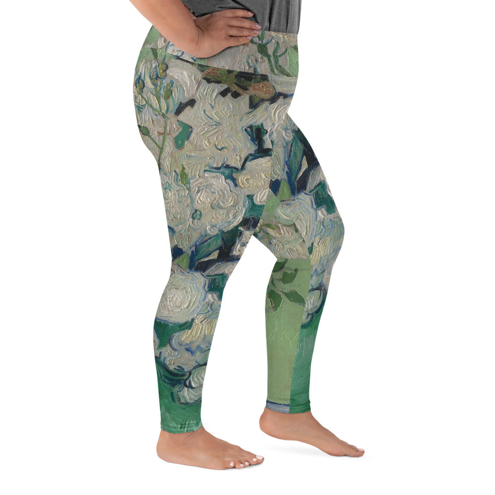Vincent Van Gogh Roses Fine Art Plus Size Leggings