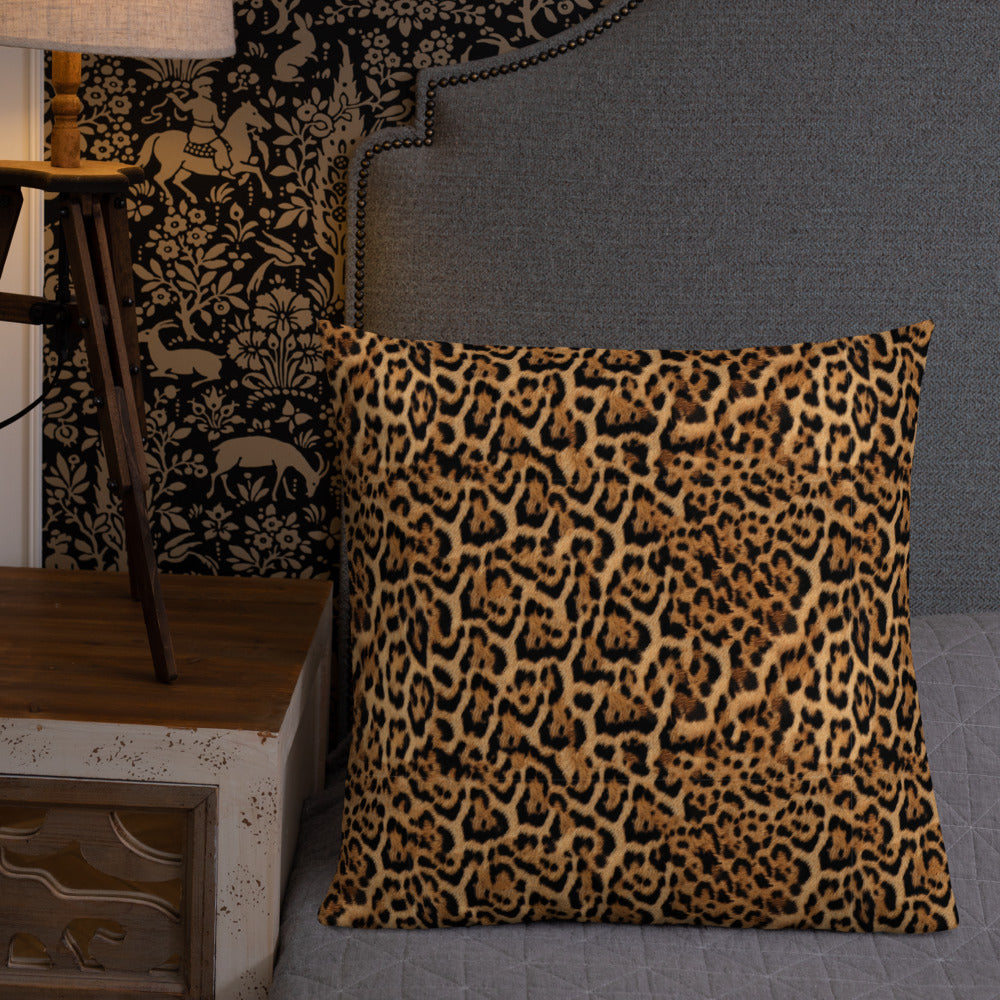 Kavir Leopard Print Fabric Pattern Pillow