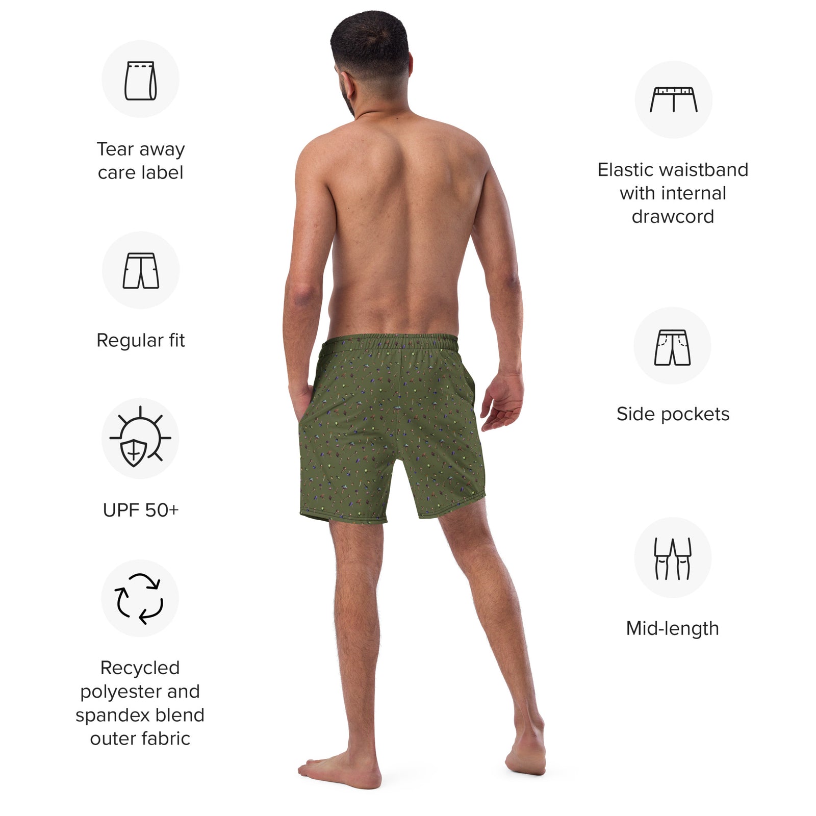 Shroomin' Safari Men's Swim Trunks