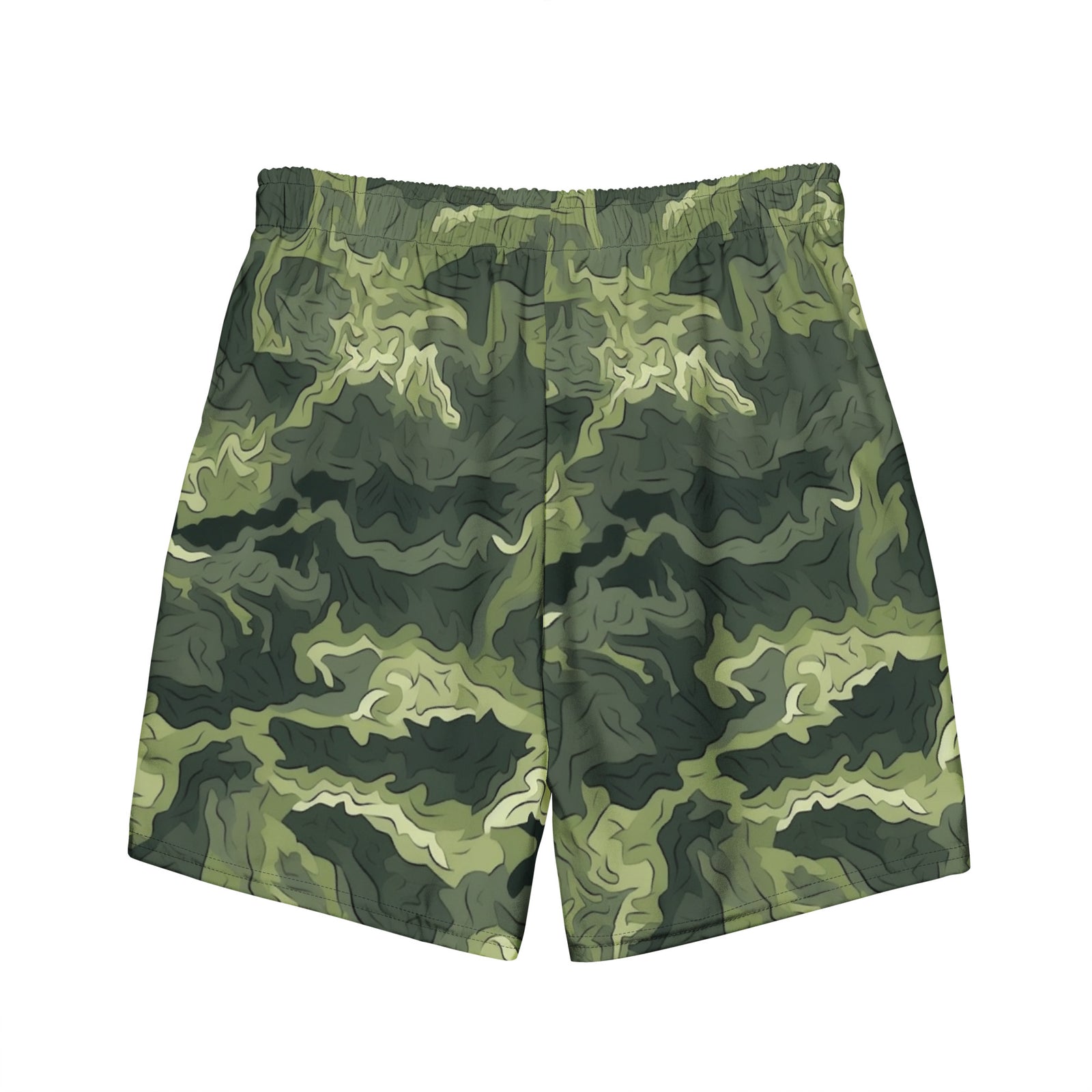 Mossy Grounds Organic Woodland Camouflage Pattern Men's Swim Trunks