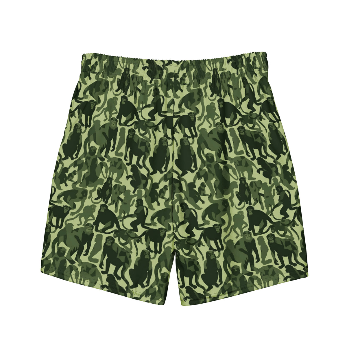 Monkey Business Primate Camo Pattern Men&#39;s Swim Trunks