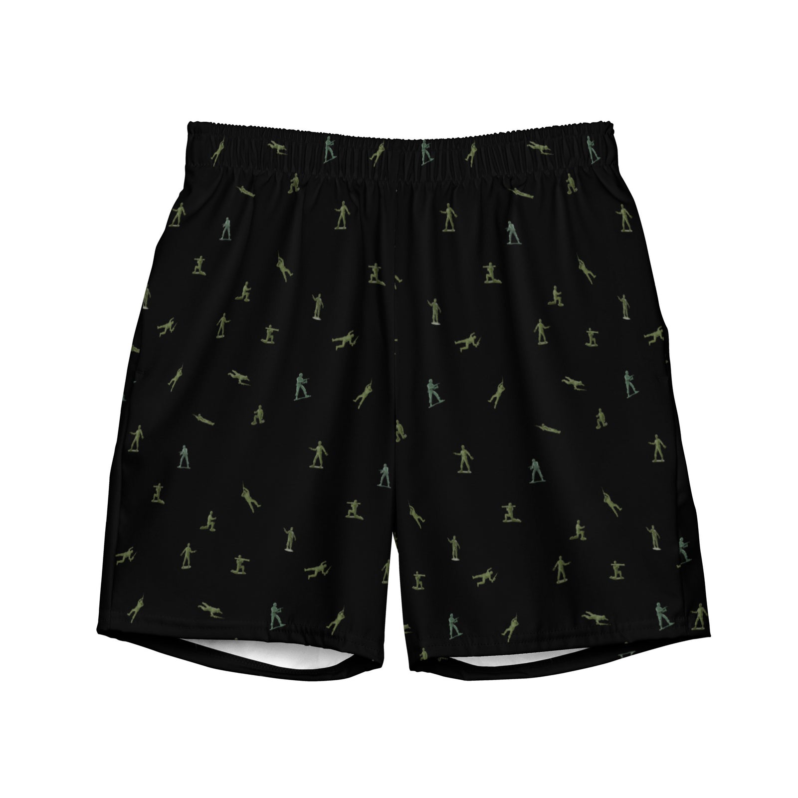 Little Green Army Men Pattern Men's Swim Trunks