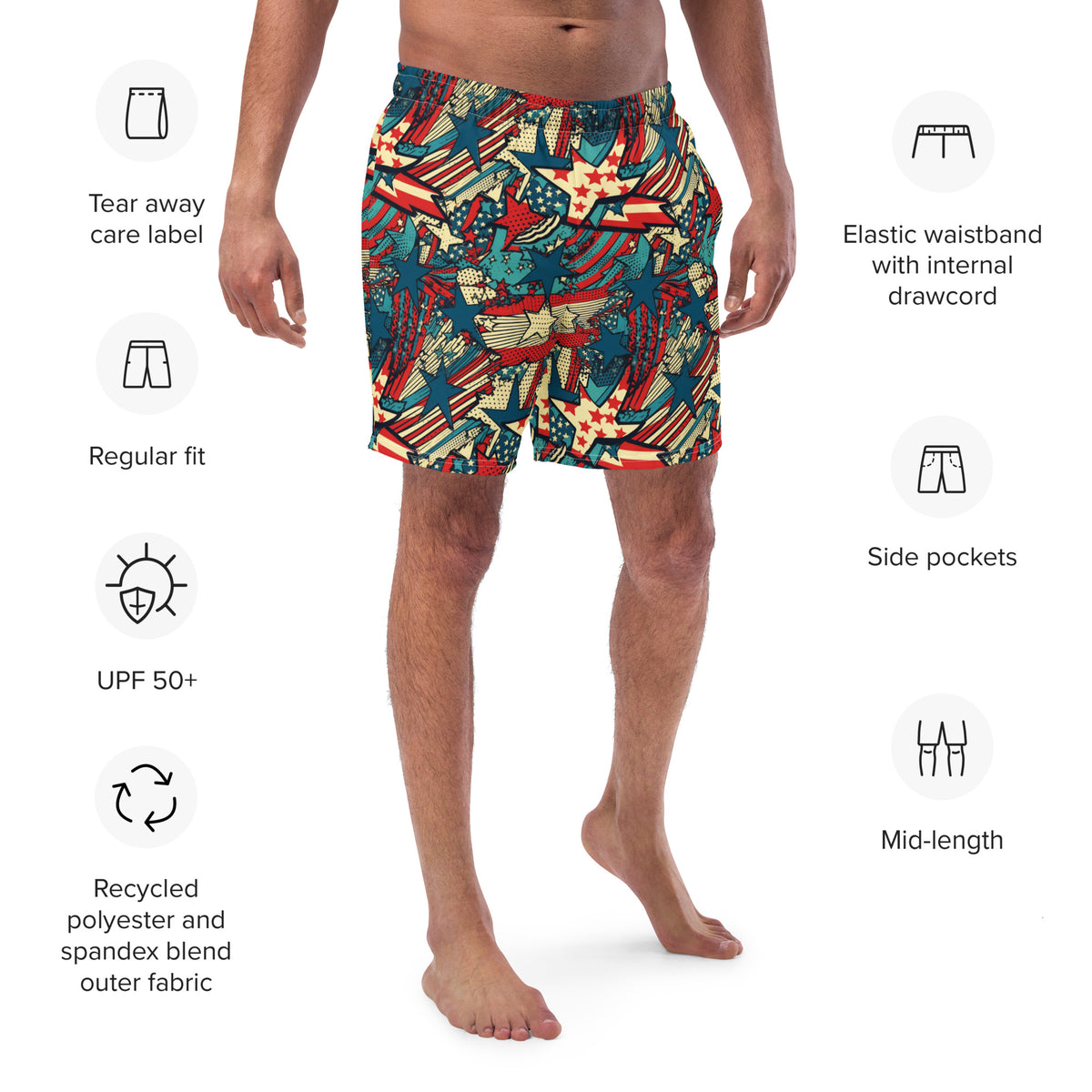 USA Splash Men&#39;s Swim Trunks