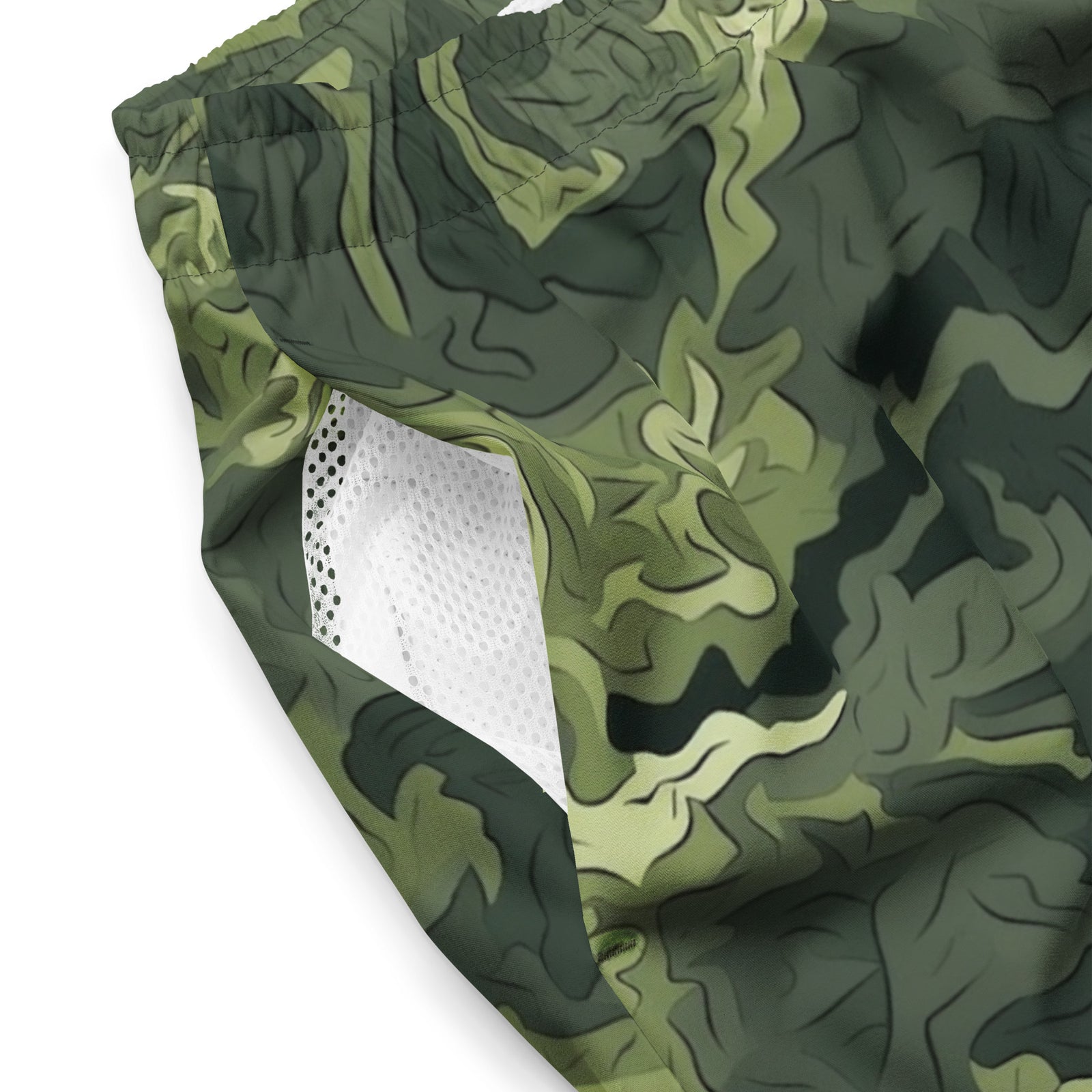 Mossy Grounds Organic Woodland Camouflage Pattern Men's Swim Trunks