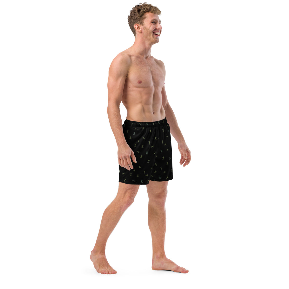 Little Green Army Men Pattern Men&#39;s Swim Trunks