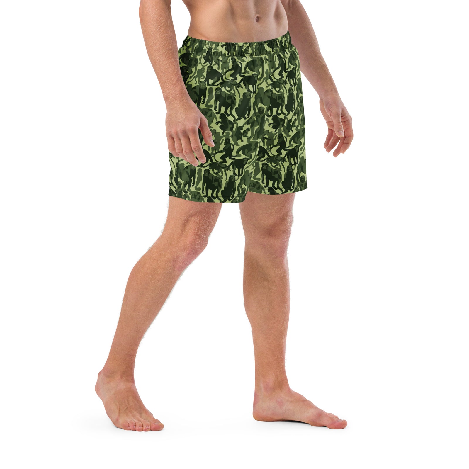 Monkey Business Primate Camo Pattern Men's Swim Trunks