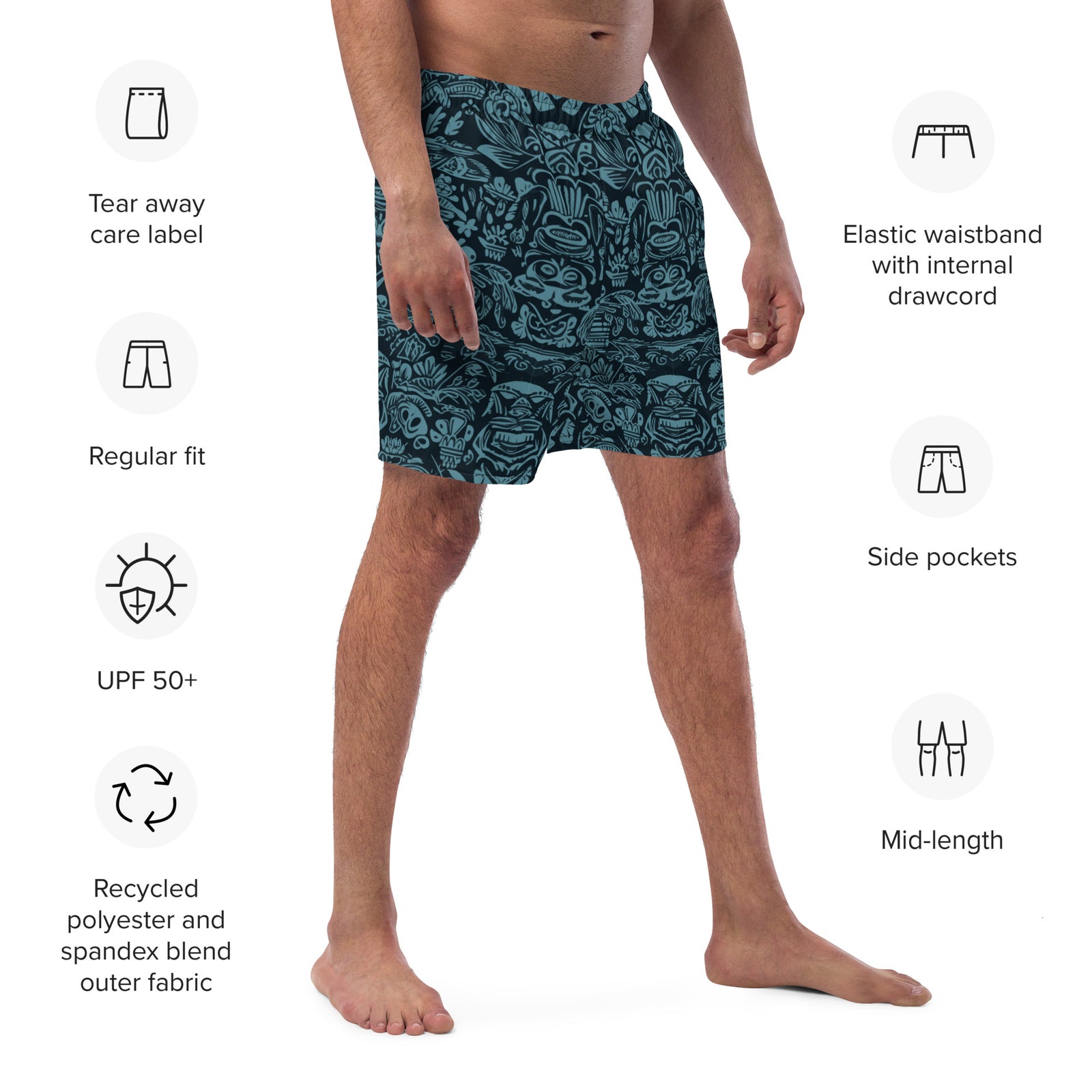 Sneaky Tiki Men's Swim Trunks