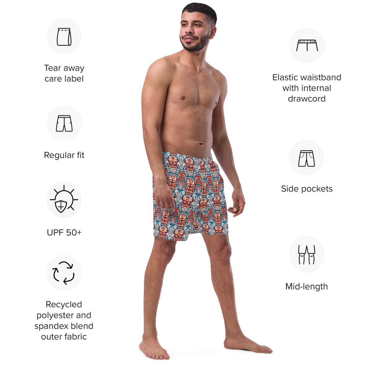 Freaky Deaky Tiki Men&#39;s Swim Trunks