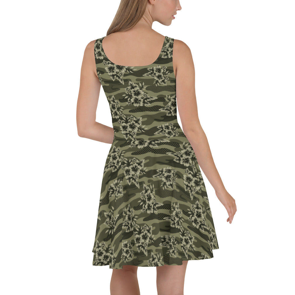 Aloha Camo Skater Dress S Aloha Camo Skater Dress S