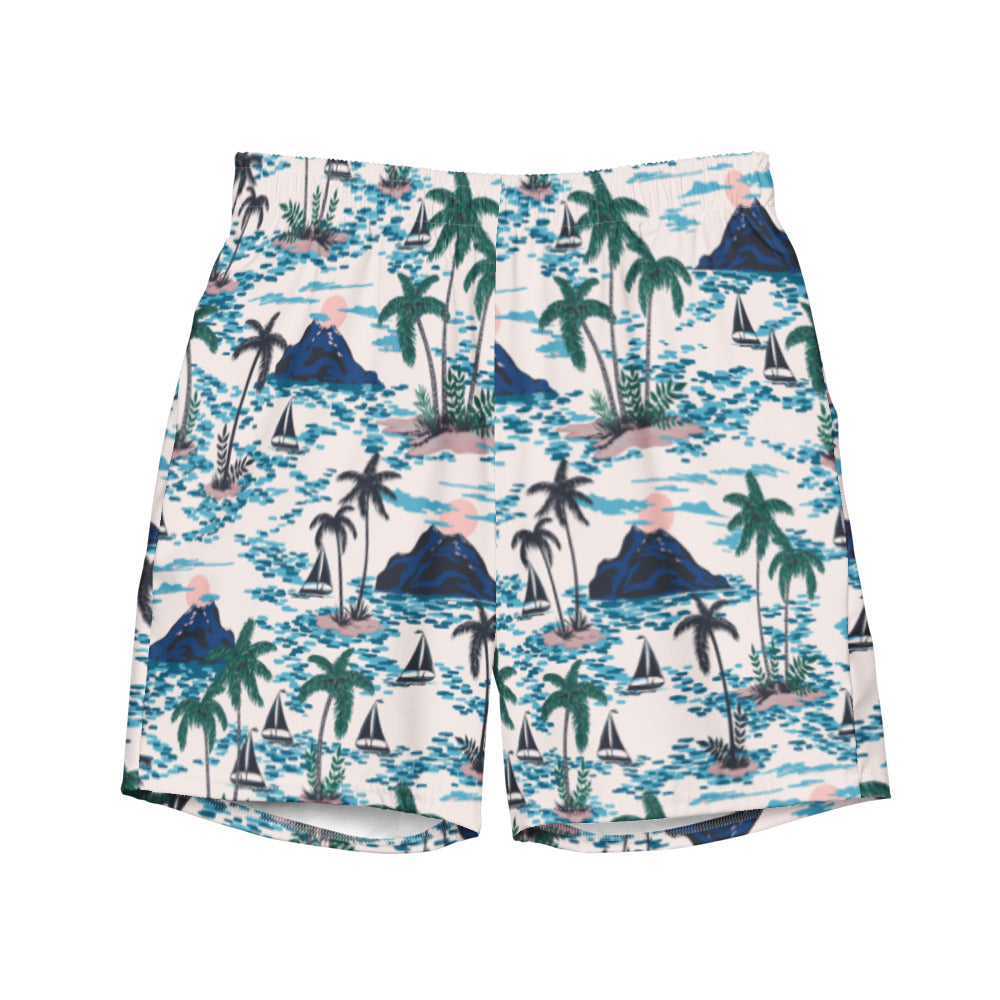 Midcentury Maniacs Hawaiian Men's swim trunks