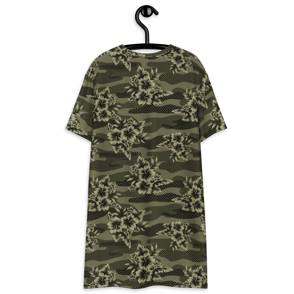 Aloha Camo Hawaiian Print Camouflage T-shirt dress 2XS Aloha Camo Hawaiian Print Camouflage T-shirt dress 2XS