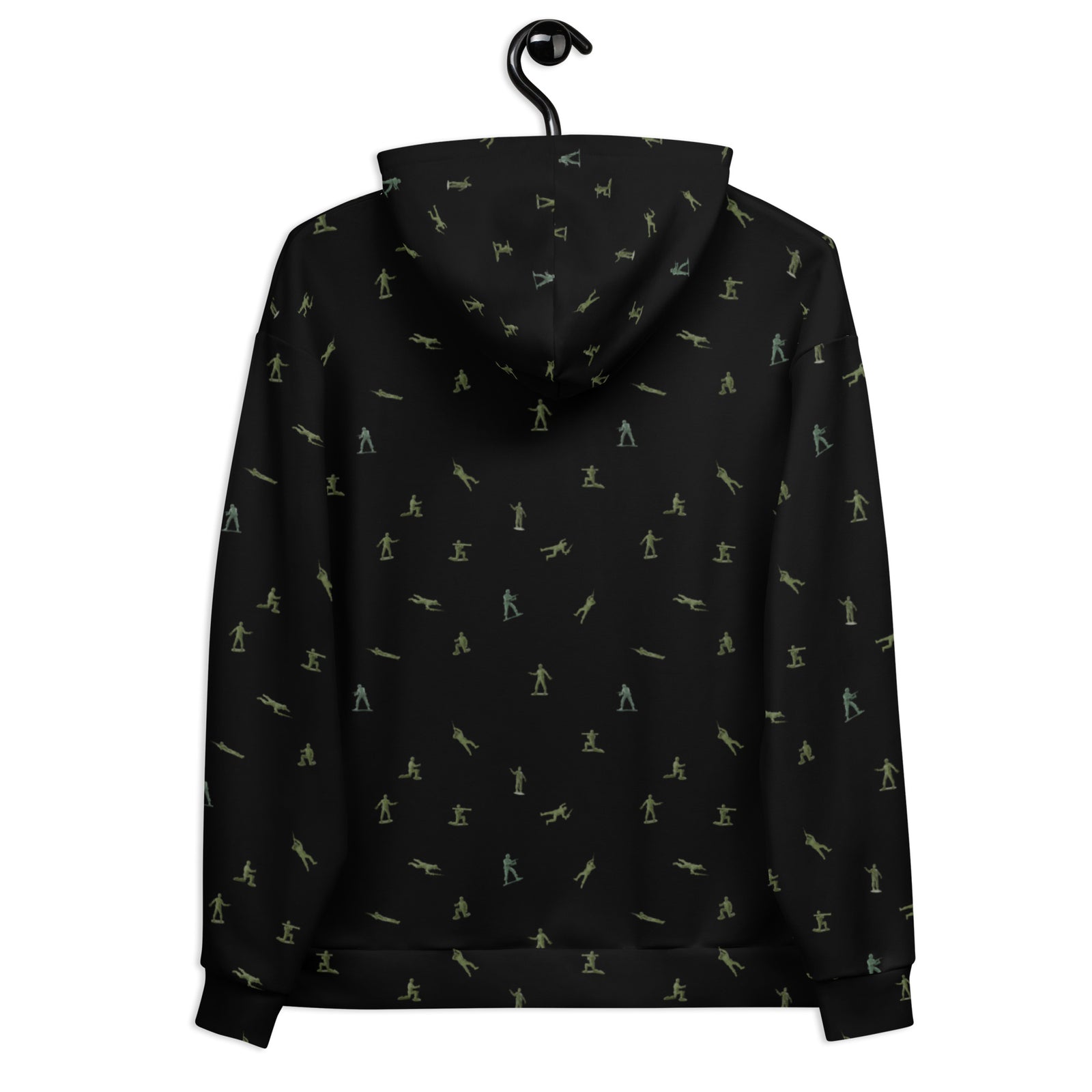 Little Green Army Men Pattern Brushed Fleece Hoodie