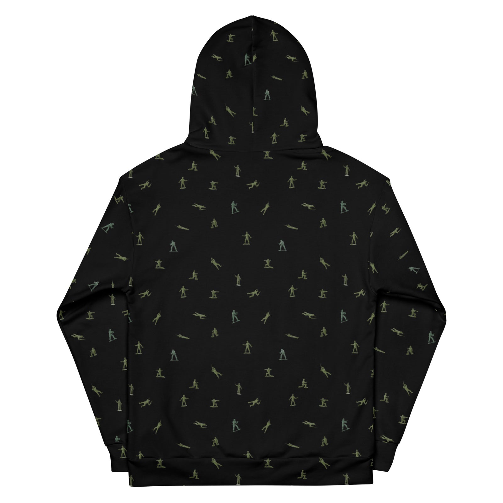 Little Green Army Men Pattern Brushed Fleece Hoodie