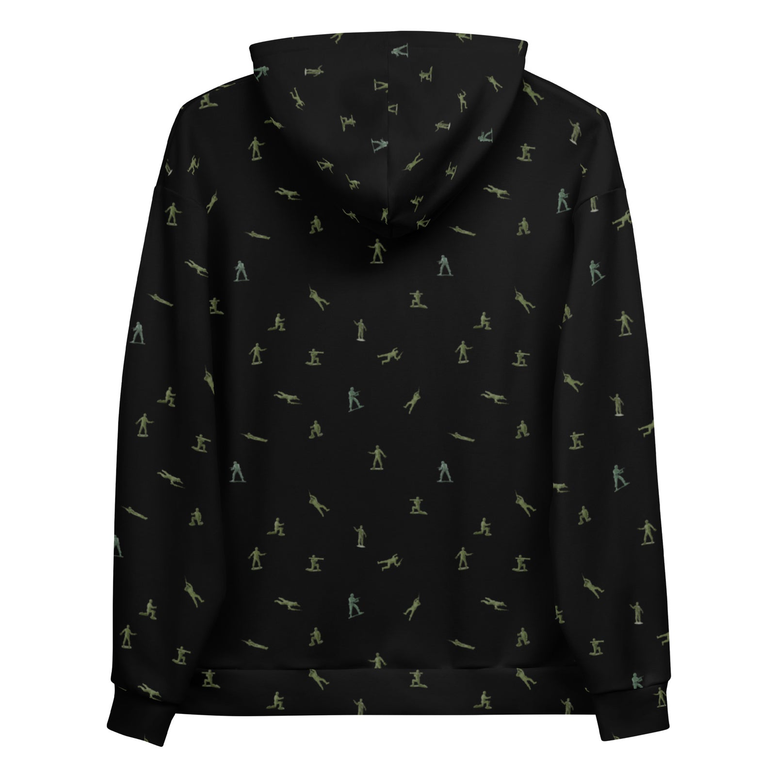Little Green Army Men Pattern Brushed Fleece Hoodie