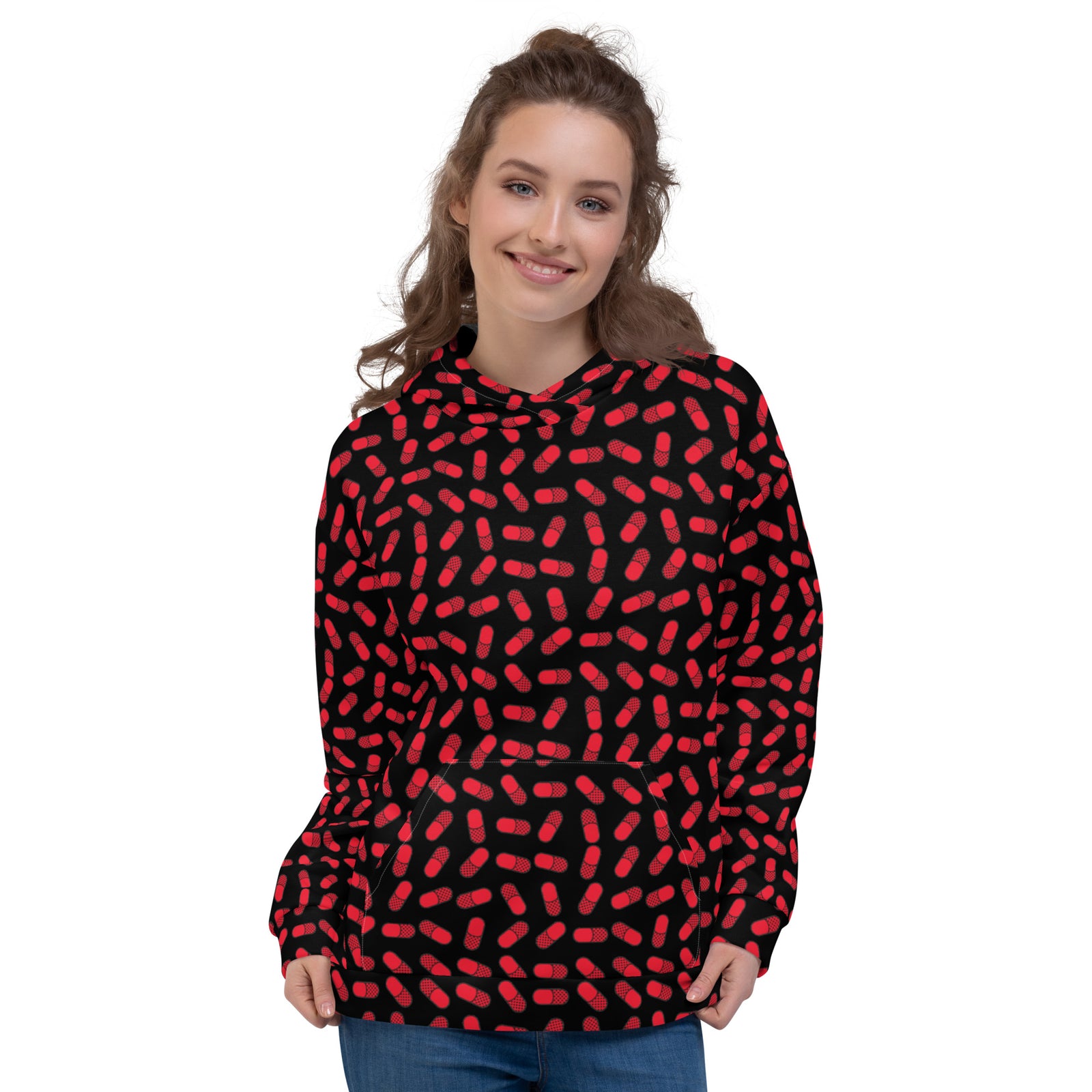 Red Pill Unisex Brushed Fleece Hoodie