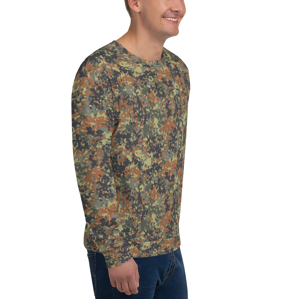 Flecktarn Reconnaissance Camouflage Brushed Fleece Crewneck Sweatshirt