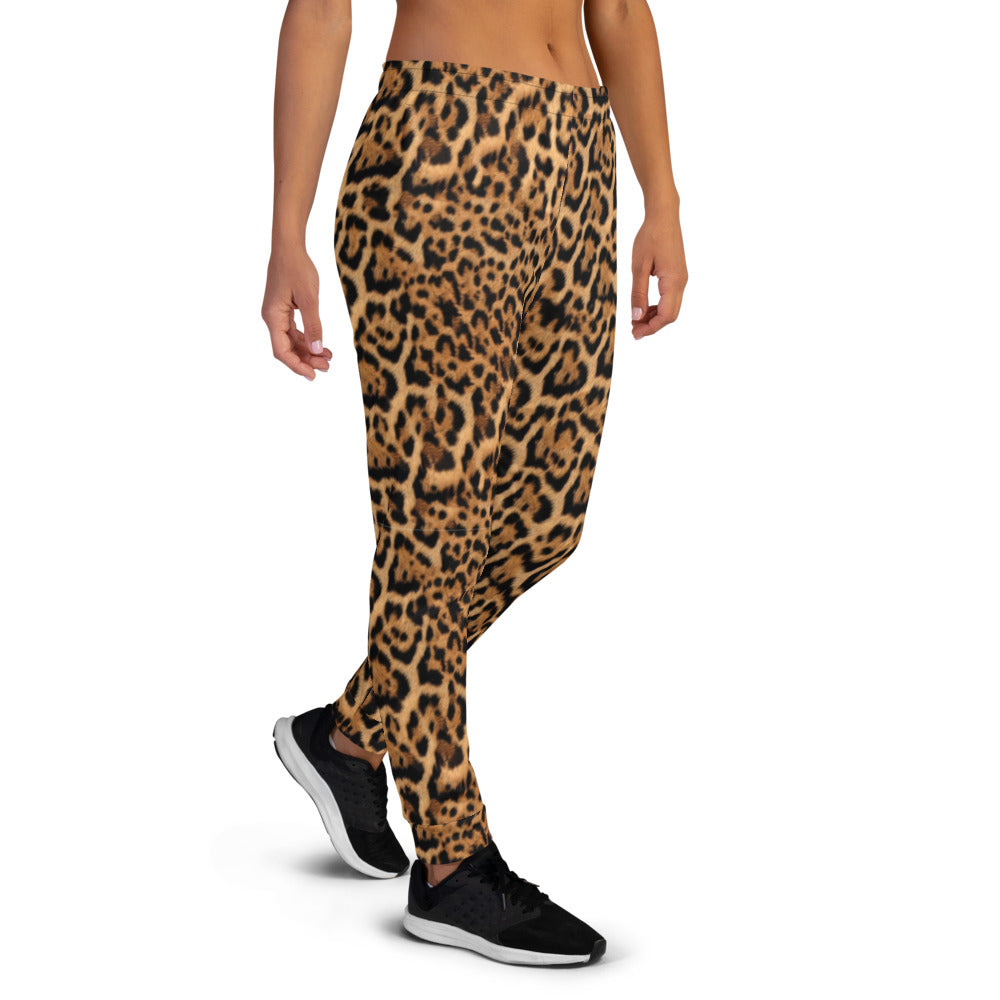 Ladies leopard print discount joggers