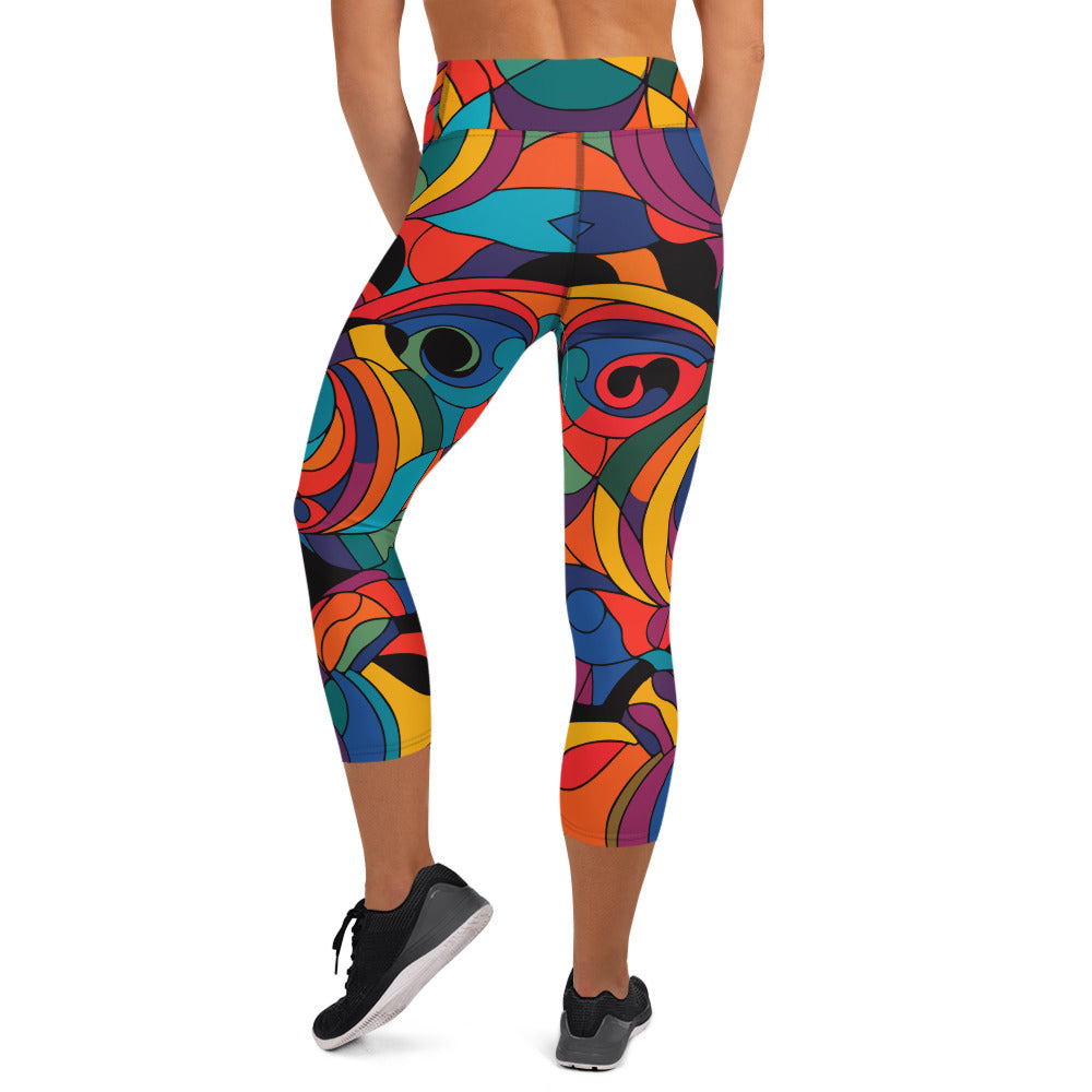 Kaleidoscopic Yoga Capri Leggings
