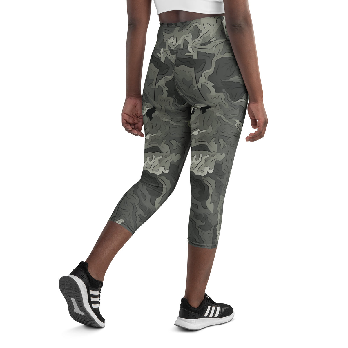 Greyzone Organic Woodland Pattern Yoga Capri Leggings