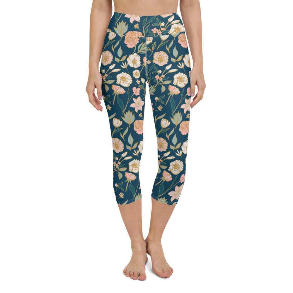 Calm Garden Yoga Capri Leggings