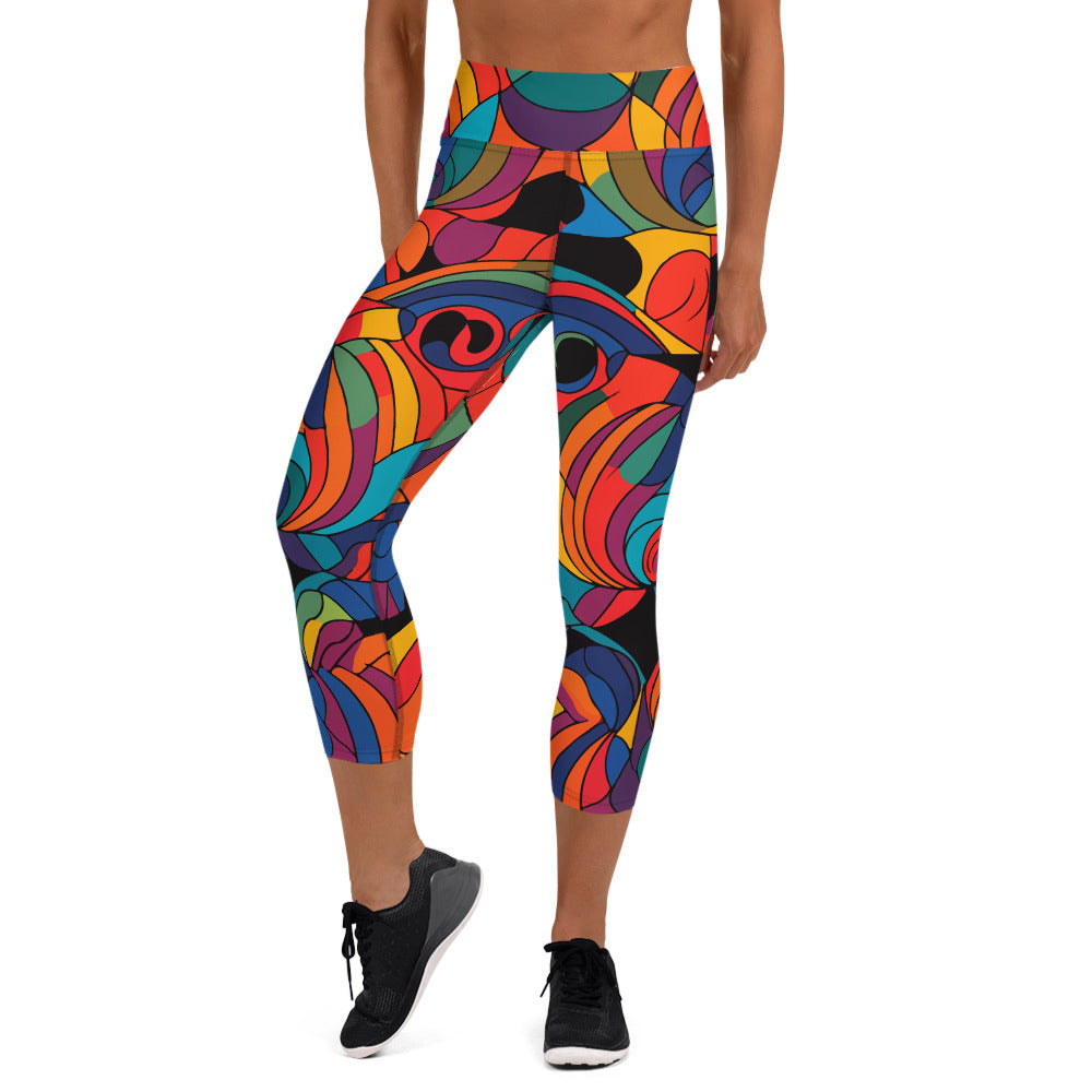 Kaleidoscopic Yoga Capri Leggings