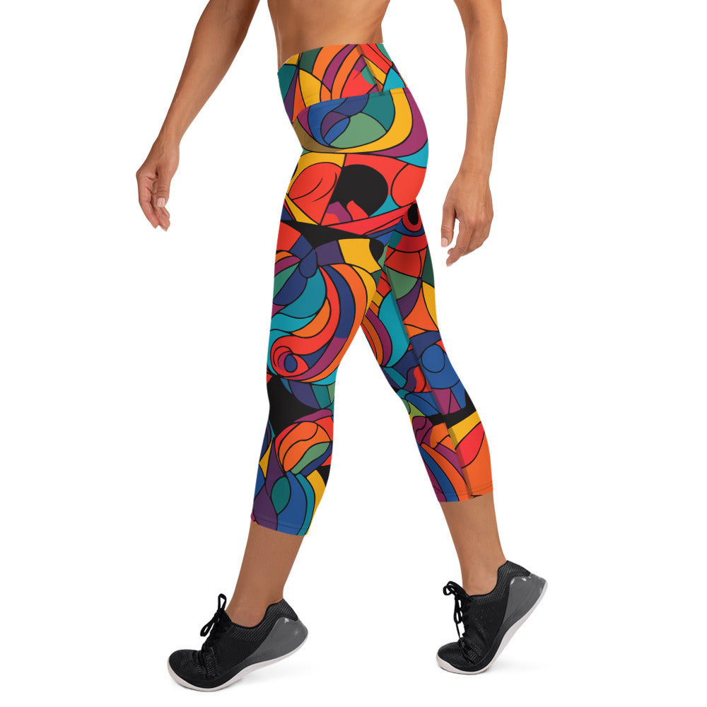 Kaleidoscopic Yoga Capri Leggings