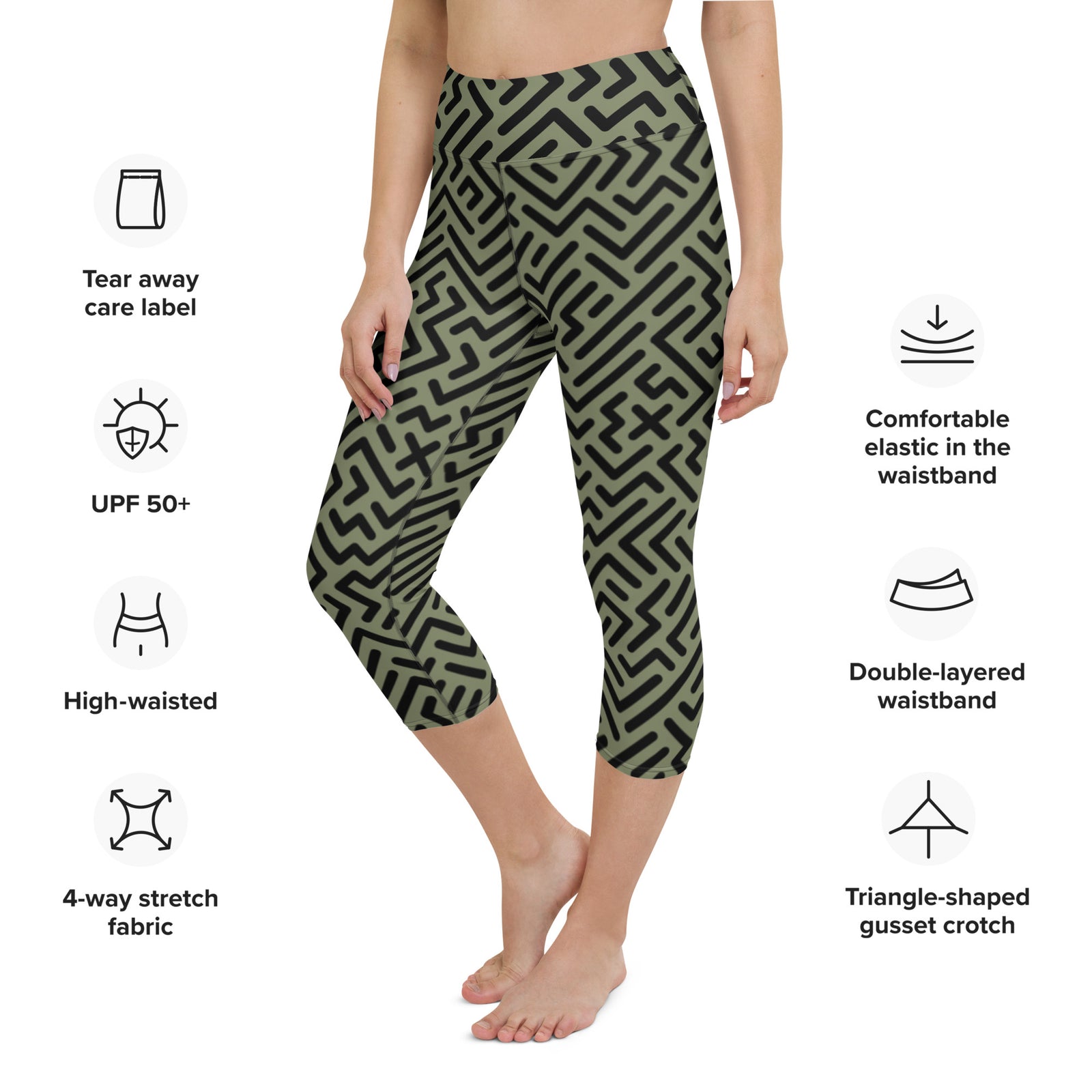 Orakan Raindrop Camouflage Yoga Capri Leggings