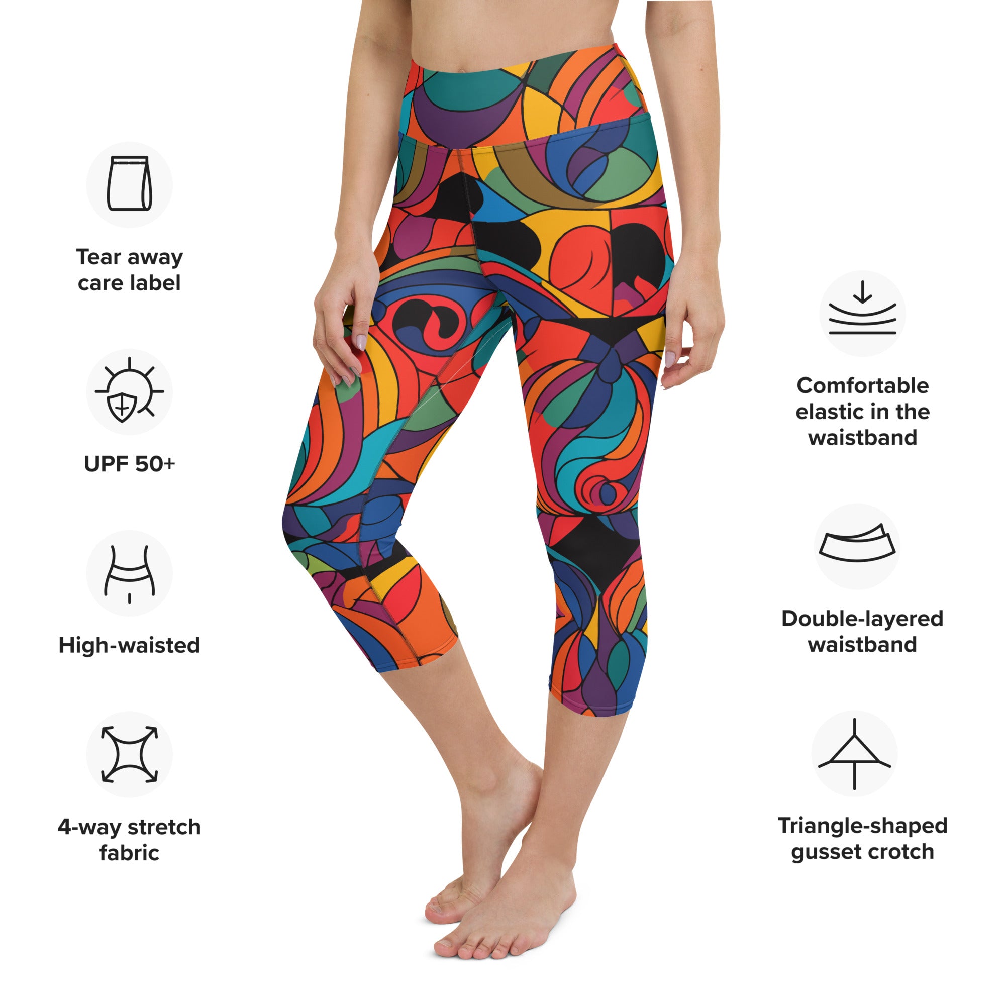 Kaleidoscopic Yoga Capri Leggings