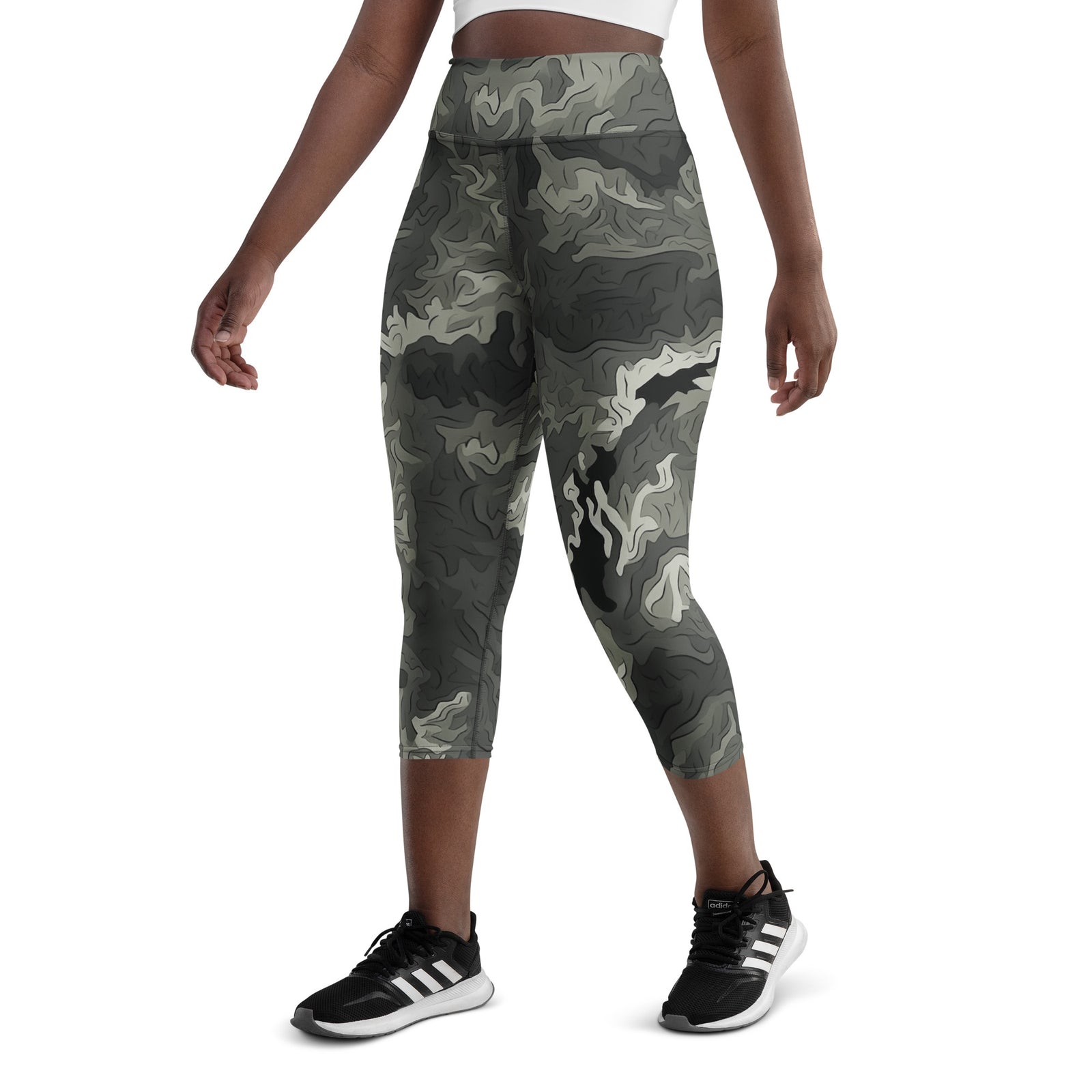 Greyzone Organic Woodland Pattern Yoga Capri Leggings