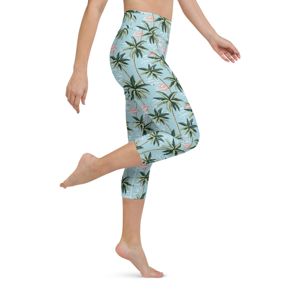 Funky Flamingo Yoga Capri Leggings